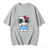 2026 Summer Hello Kitty Cartoon Printed Short Sleeve Pure Cotton Tshirts Womens Family Matching Outfits Harajuku Y2k Tops Tee