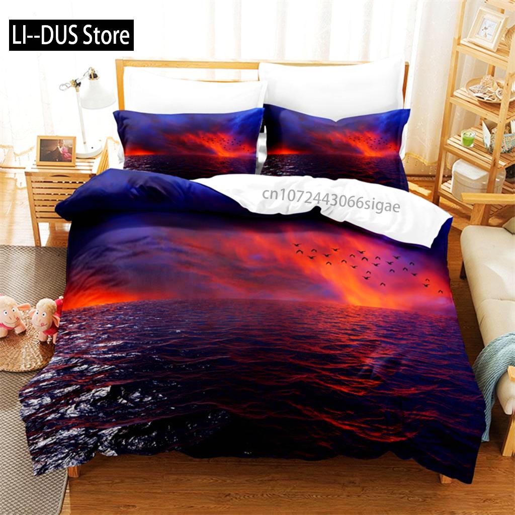 Beautiful Seaside Beach Bedding Set Duvet Cover Set 3d Bedding Digital Printing Queen Size Bedding Set Fashion Design