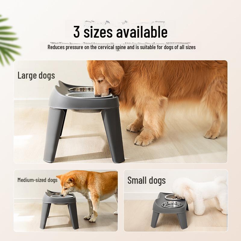 Stainless Steel Elevated Slow Feeder Dog Bowl for Large Breeds