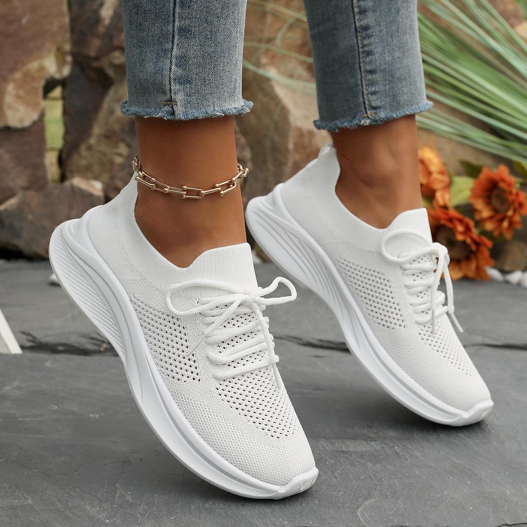 Large size summer new European and American fly-woven round head muffin sole single shoes