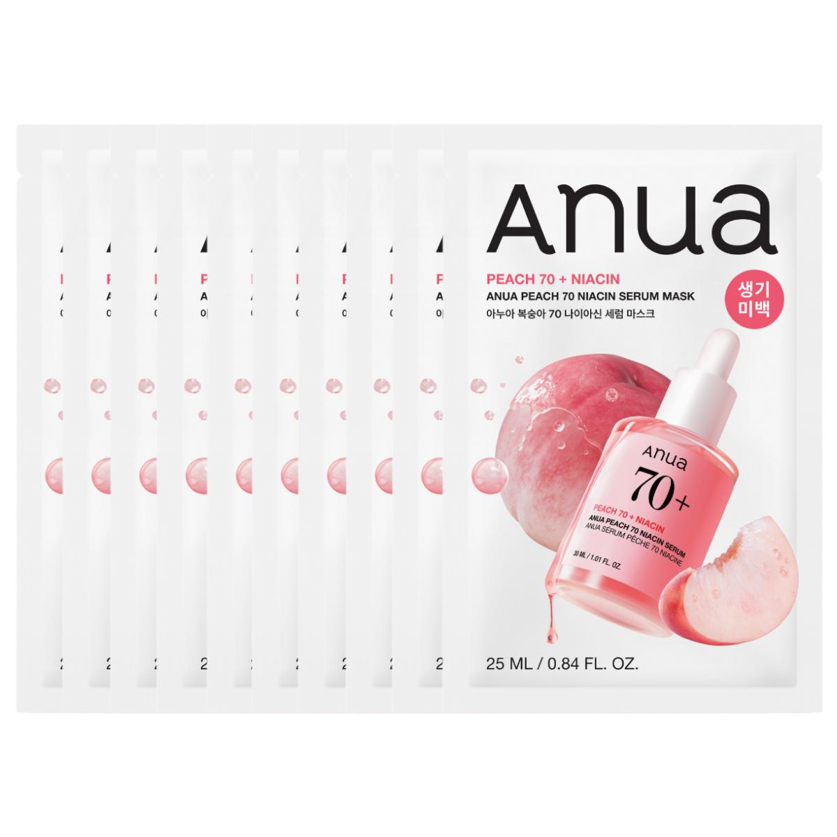 Photos - Facial Mask ANUA Niacinamide Serum Mask Brightening & Smoothing 25ml x 10 Sheets 