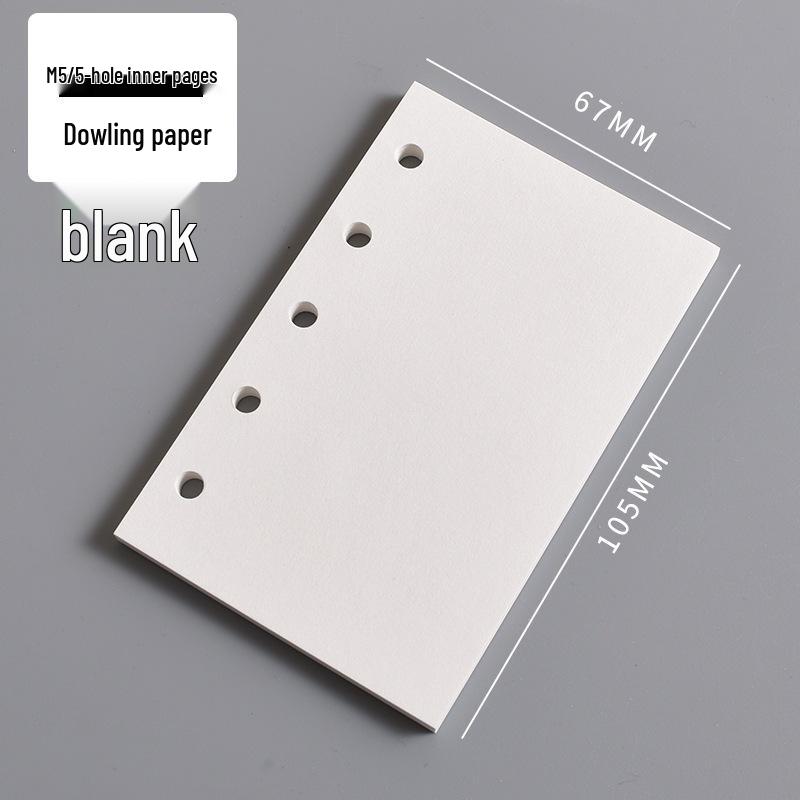 In-Stock A8 M5 Planner Refillable Loose-Leaf Inner Pages: Grid, Blank, Vertical Line, Weekly Plan, One Page Per Day, Punch-In Style.