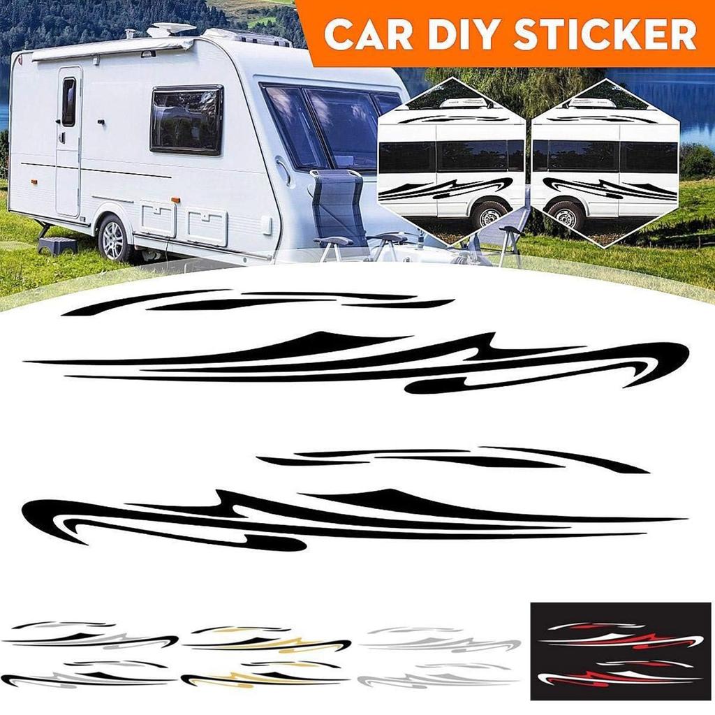Personalisierte Camper Seitenstreifen Aufkleber Einfach anzubringen Vinyl Aufkleber Dekorativ für Anhänger Wohnmobil
