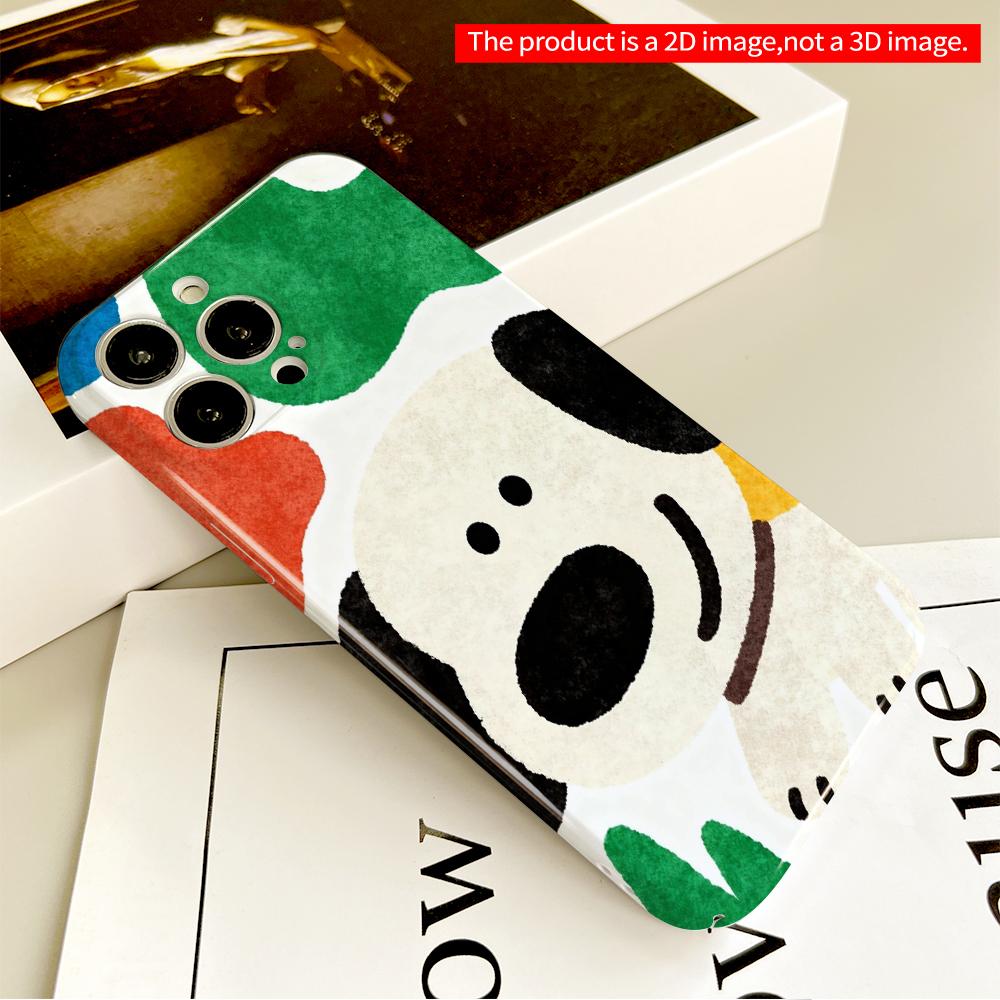 Colorful Dog Pattern Phone Case All inclusive film hard phone case, compatible with iPhone 18 Pro Max 17 16 15 14 13 12 11