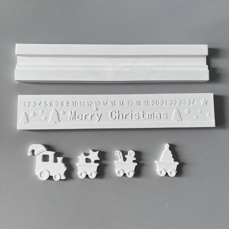 Christmas Countdown Calendar Silicone Mold Food Grade Reusable Baking Crafting Supplies Suitable for Holiday Decorations