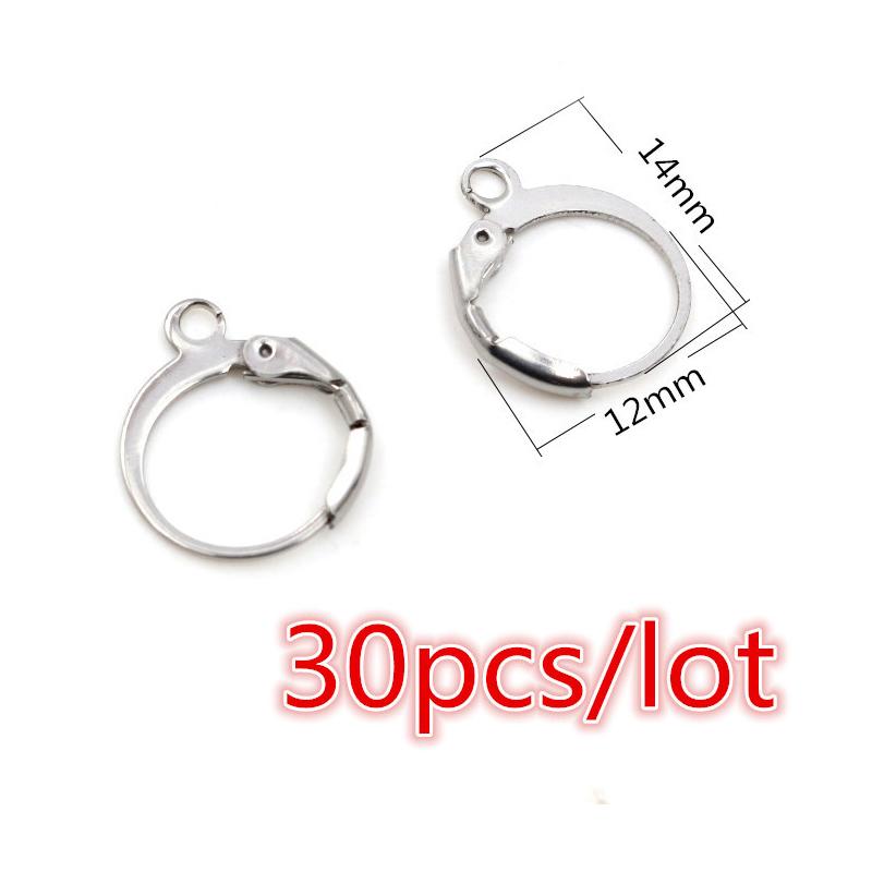 30-100pcs Stainless Steel DIY Earrings Hooks Clasp Findings Handmade Jewelry Making Accessories Earwire Accessories Steel Gold