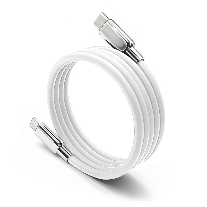 100W Fast-Charging Magnetic Type-C Cable with Storage, Compatible for iPhone 17, Android, Huawei.