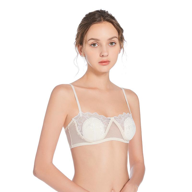 

Сексуальный бюстгальтер без косточек с кружевными бретельками и пряжкой сзади L