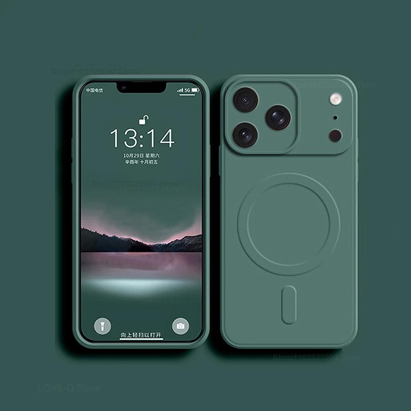 For Magsafe Liquid Silicone Phone Case For iPhone 17 Pro Max 16 15 14 Plus 12 13 Mini Air Magnetic Wireless Charge Soft Cover