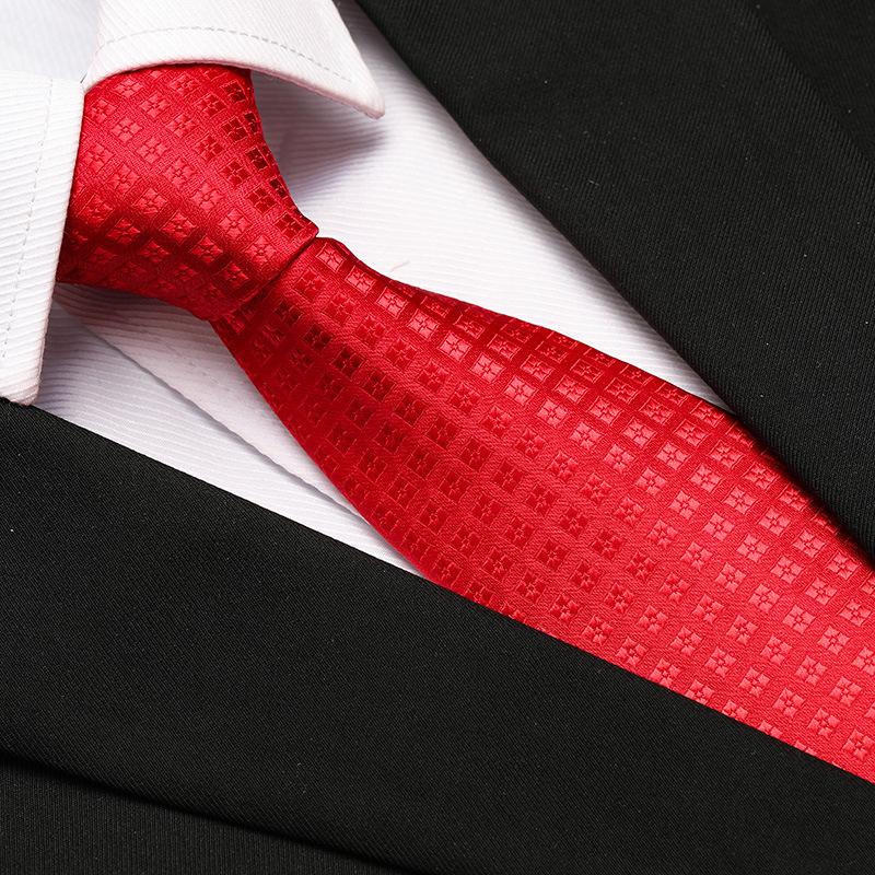 Men'S Formal Wedding Business Tie 8Cm Groom Wedding Banquet Burgundy Tie Hand Zipper Men And Women