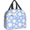 Daisy Flowers Butterfly Purple Lunch Bag Travel Work Bento Cooler Reusable Tote Picnic Boxes Insulated Container Bags for Women