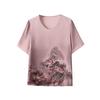 2025 Summer Short-Sleeve Chiffon Blouse for Middle-Aged and Elderly Women - Fashionable Printed T-Shirt Top