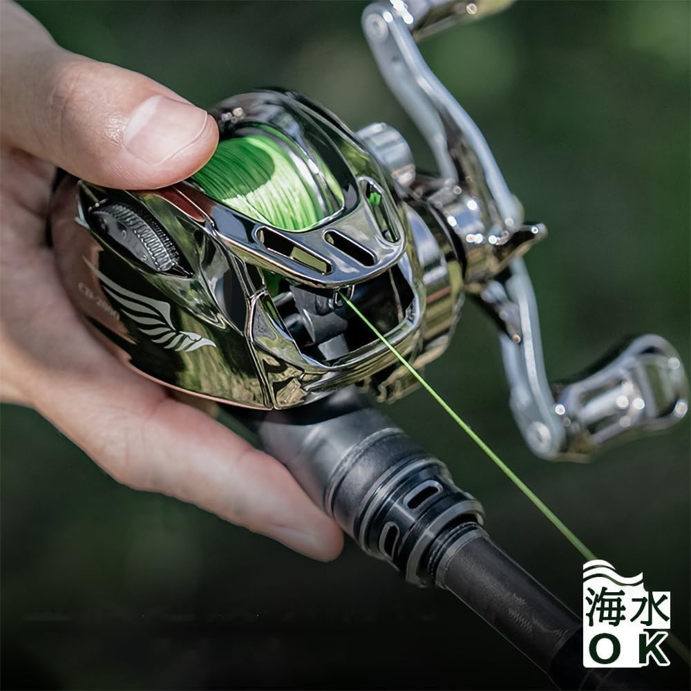 Lekki kołowrotek baitcastingowy do dalekich i mocnych rzutów, z maksymalną siłą hamowania przekładni 6 kg, 6.31, odpowiedni do wędkarstwa morskiego i słodkowodnego