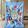 Manchester City Theme Blanket Soft Flannel Blanket Plush Throw Blanket Cozy Sofa Bed Blanket for Home Decor