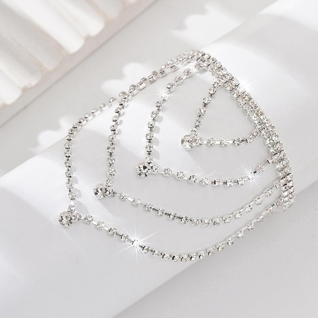 Rhinestone Feet Multi-Layer Fringed Beach Vacation Fashion Simple Anklet Anklet Anklet