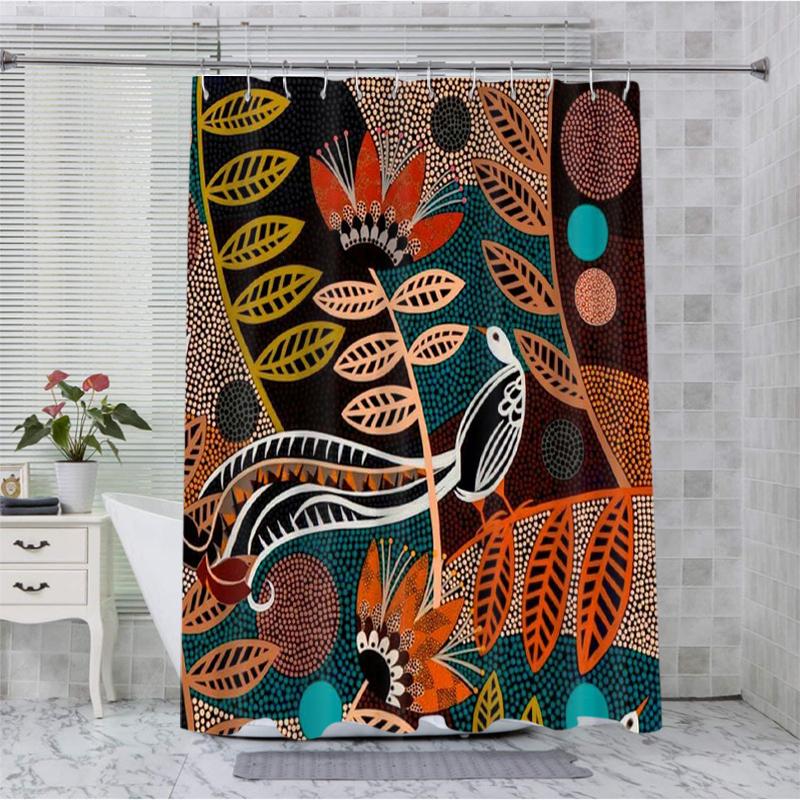 tropical plant Bathing Curtain  Bathroom Shower Curtain Waterproof With 12 Hooks Home Deco Free Ship