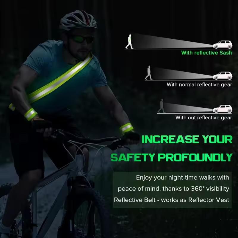 Highlight Straps Adjustable Safety Vest Elastic Band For Adults And Children Running Riding Clothing 12 Colors
