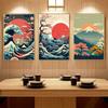 3pcs Canvas Poster Vintage Art Japanese Nature Landscape Wall Art Posters Ideal Gift for Bedroom Living Room Wall Corridor