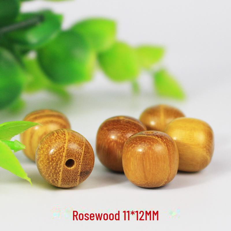 

Браслет из сандаловых бусин-бочек: Бусины россыпью из розового дерева, желтого сандалового дерева, золотистого шелка для аксессуаров размером 11x12 мм.