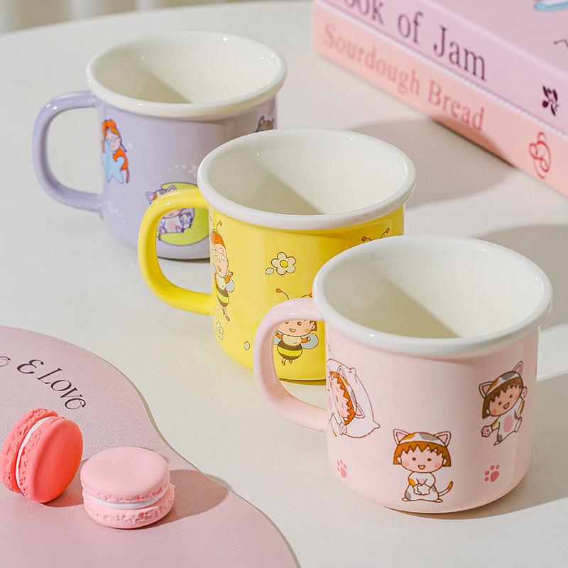 Cute Cartoon Cherry Meatballs Children's Water Cup High-value Ceramic Mug Girls Birthday Gift Souvenir
