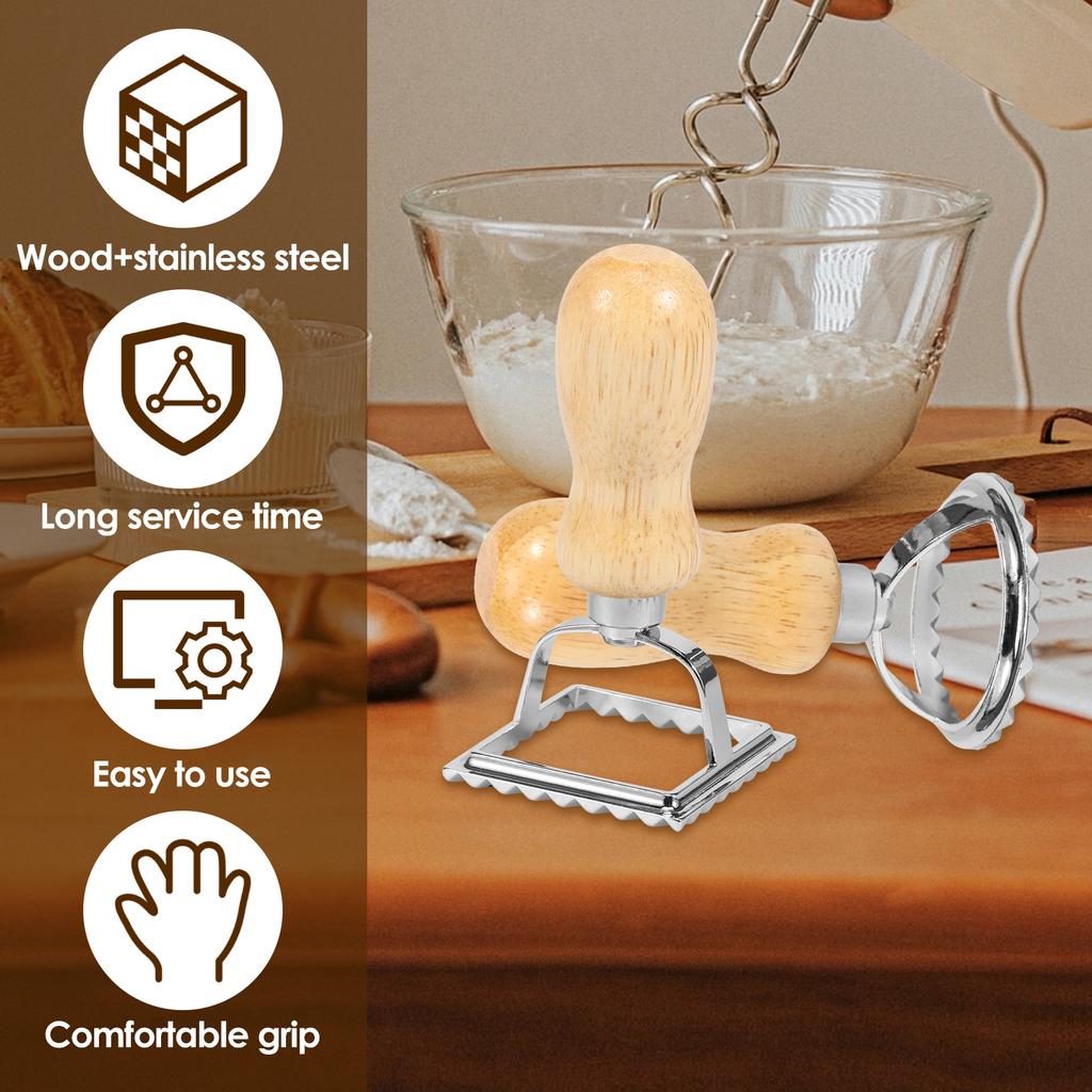 7Pcs Ravioli Molds Set Stainless Steel Pasta Making Tools Multifunctional Ravioli Cutter Set for Home Kitchen Restaurant Use
