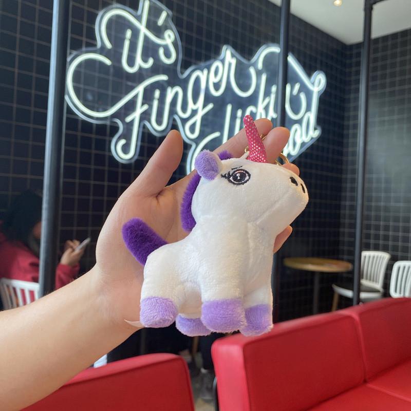 Purple Unicorn Stuffed Doll With Silver Keyring For Childrens Party Favor