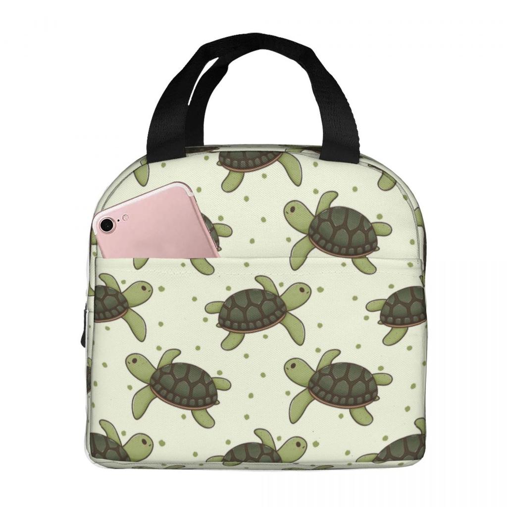 Entzückende Cartoon-Meeresschildkröte Isolierte Lunchtasche für Damen Kinder Auslaufsichere Lebensmittelboxen Thermische Lunchbox Tragetasche