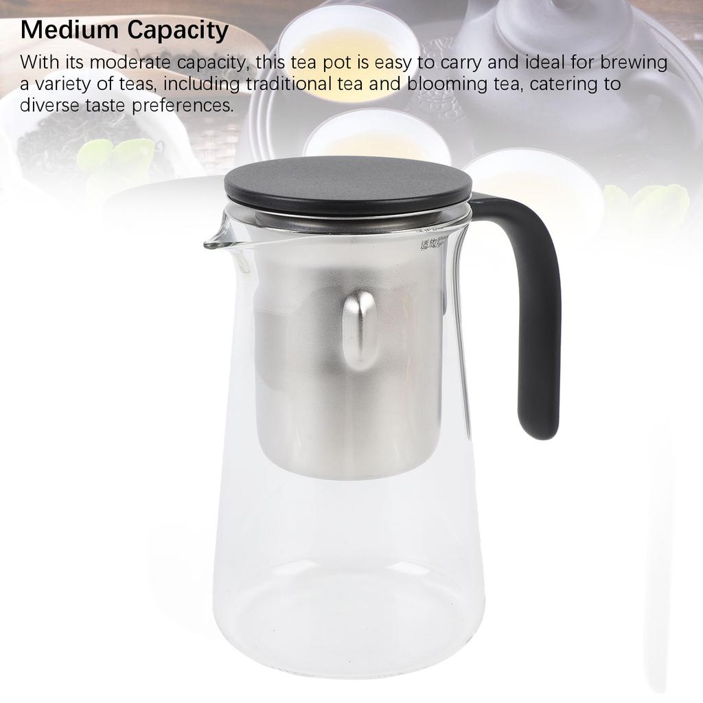 Glass Teapot Creative Magnetic Press Control Water Separation Tea Pot for Blooming Tea