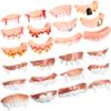 24pcs Halloween Fake Teeth Playthings Horrific Zombie Teeth Funny Party Denture Props Fake Teeth Halloween Ugly Teeth Toys Set