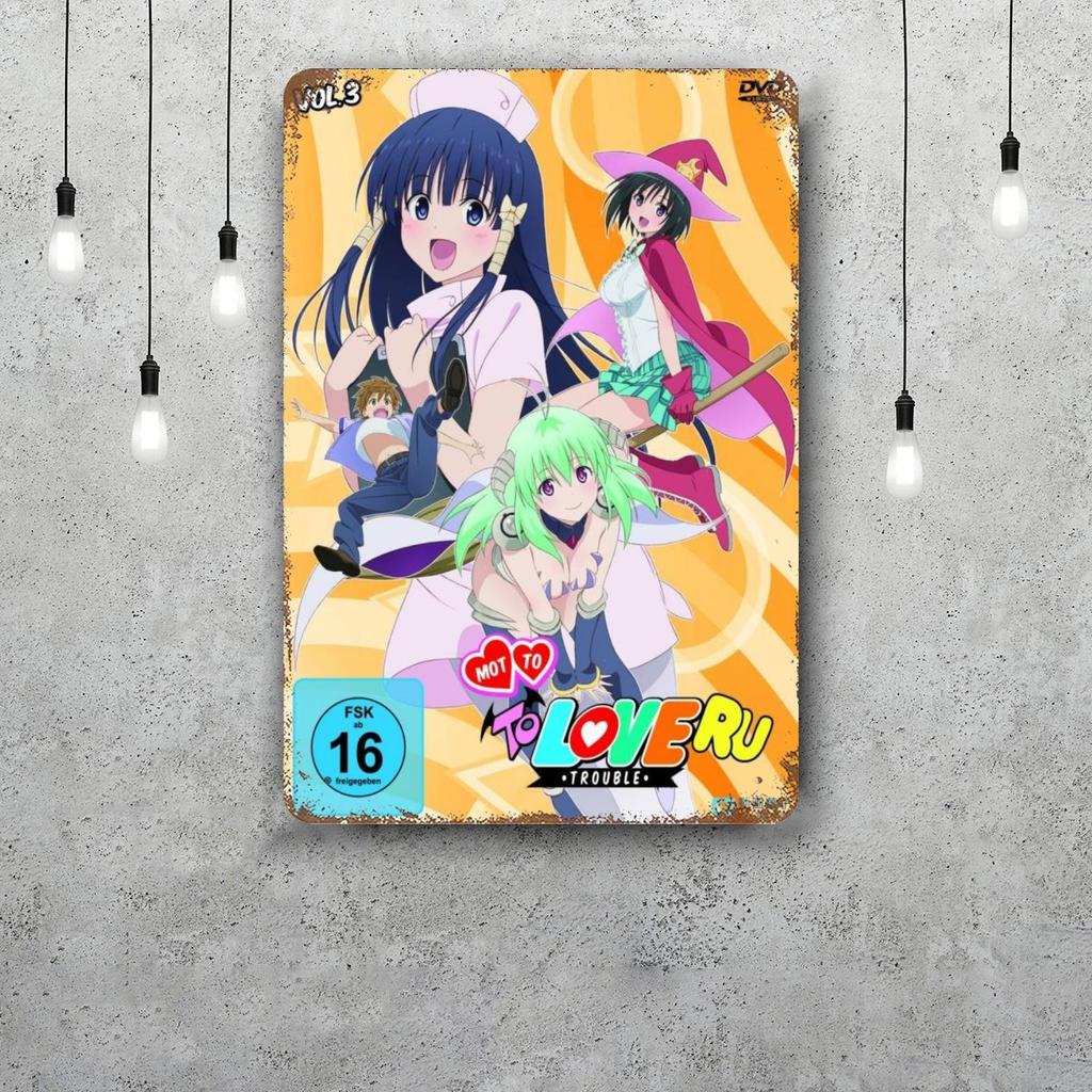 ecchi to love ru manga Retro Vintage Tin Sign Poster Decorative Plaque Metal Plate Wall Decor