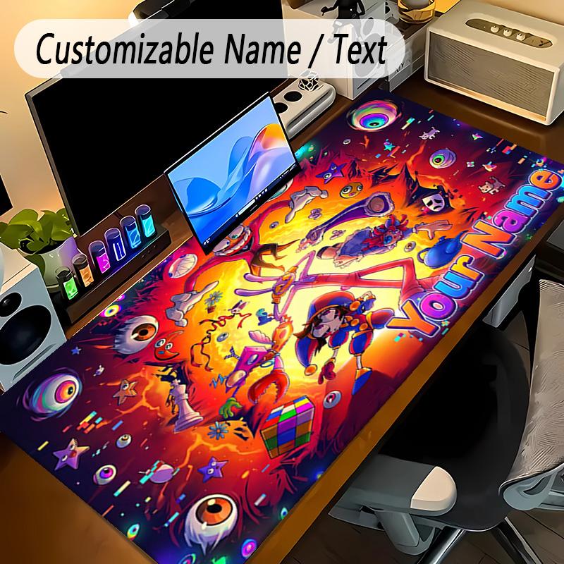 Large Mouse PadThe Amazing Digital Circus Custom Name Text Personalized Desk Mat Non Slip Gaming Pad