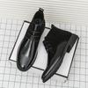 Luxury Brand Men's Shiny Leather Shoes Thick Soled Lace Up Office Commuting High Top Business Shoes Classic Men's Ankle Boots