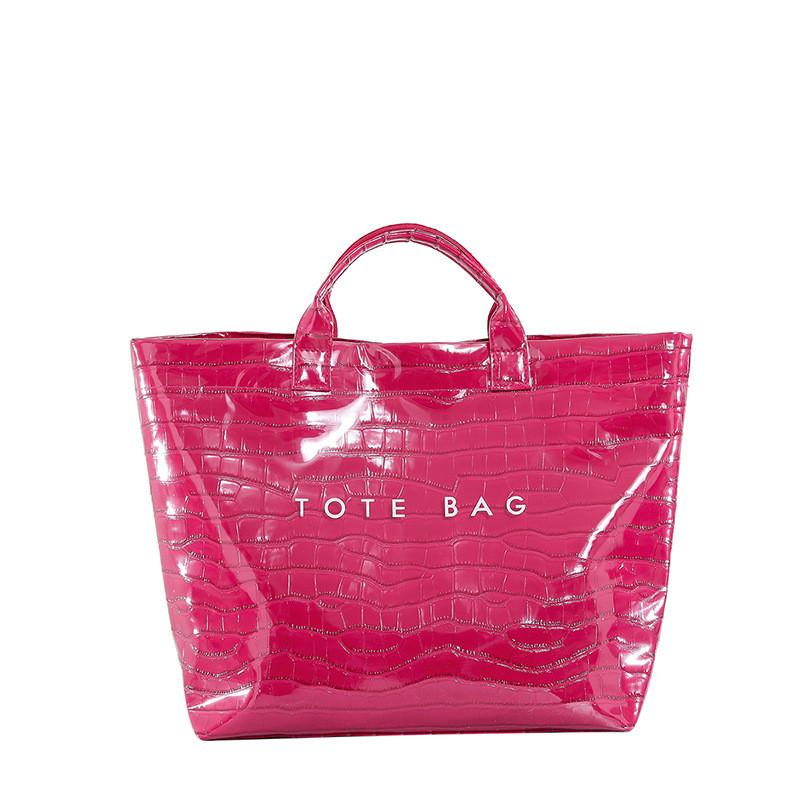 

Solid Letter Color Printed Crocodile Texture Women Large Capacity Tote Bag