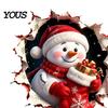 Removable Winter Themed Wall Art Christmas Toilet Decals, 3D Snowman Cover Sticker, Waterproof Funny Bathroom Seat Decor Sticker for Holiday Home Lid