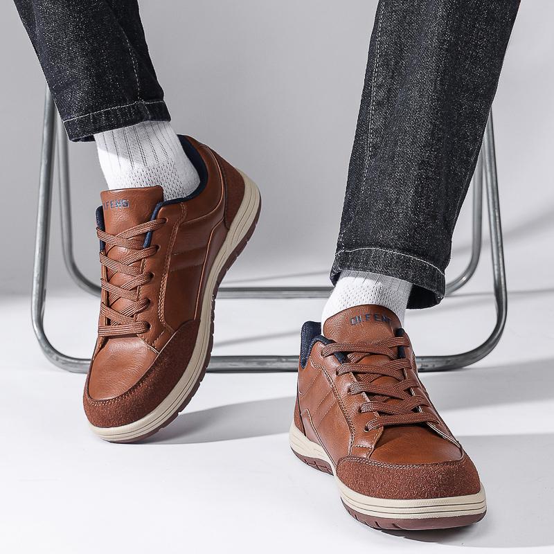 Fashion 4cm Sole Height Increase Casual Fashion Oxford Board Shoes Luxury 2025 Real Leather Men's Thick Elevator Shoes Sports Shoes