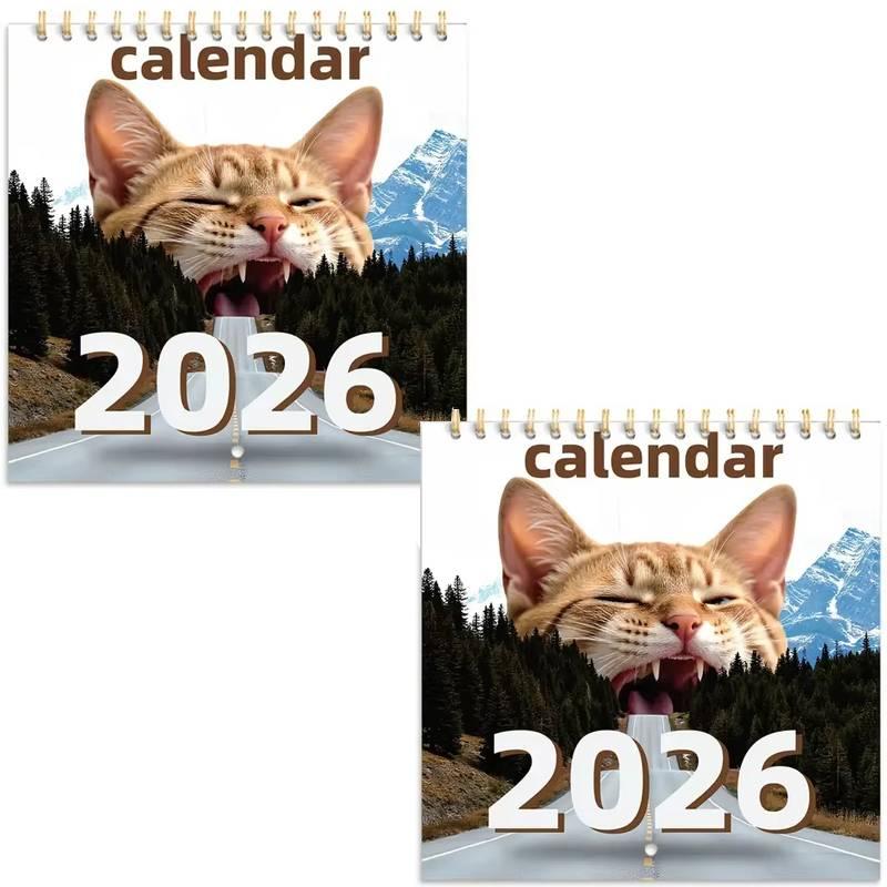 Funny 2026 Cats Buttholes Calendar - Unique Cat Calendar with Humorous Designs Ideal for Gifting and Home Decor