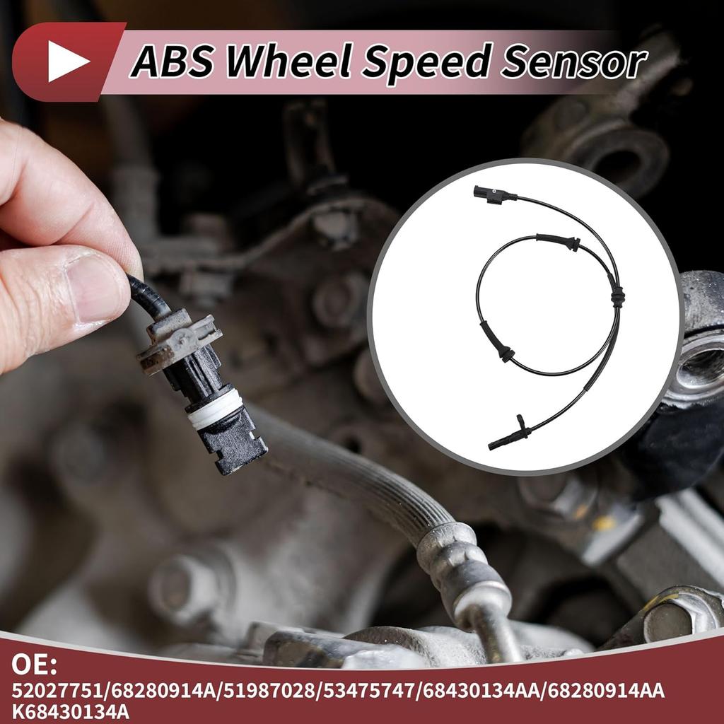 ABS Wheel Speed Sensor Front Right ABS Sensor Anti-Lock Braking System Sensor No.52027751/68280914A/51987028/53475747 for Jeep Compass 2017-2019