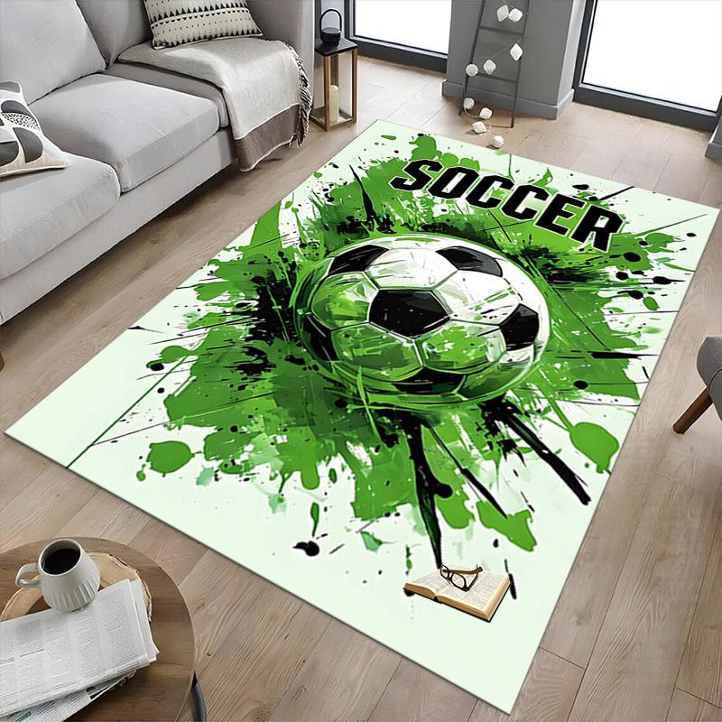 1PC Soccer Ball Extra Large Non Slip Floor carpet, Office, family, bedroom, Studio Large Area Rug Indoor Rugs, , Vibrant Colors