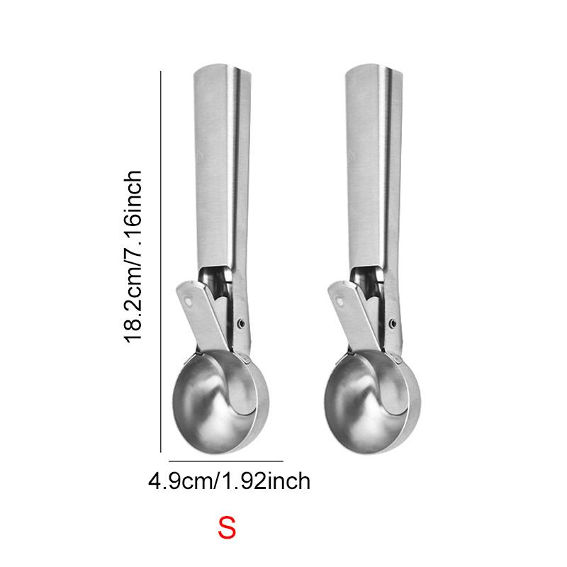 

2PCS Stainless Steel Ice Cream Spoon Multi-purpose Ball Digger Scoop Suitable for Gelato Sorbet Frozen Yogurt Kitchen Gadget ZYF