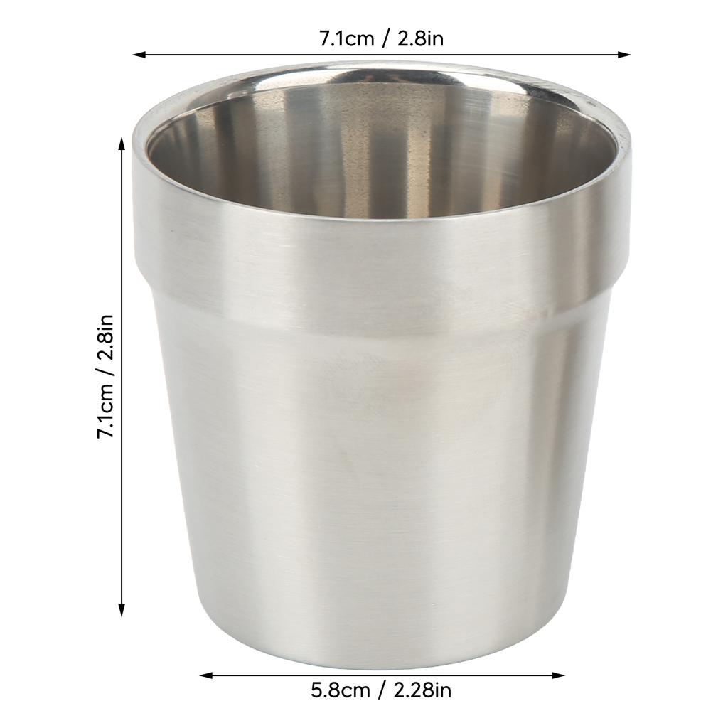 2Pcs Stainless Steel Cup 2 Wall 180ML Heat Insulation for Outdoor Camping Hiking