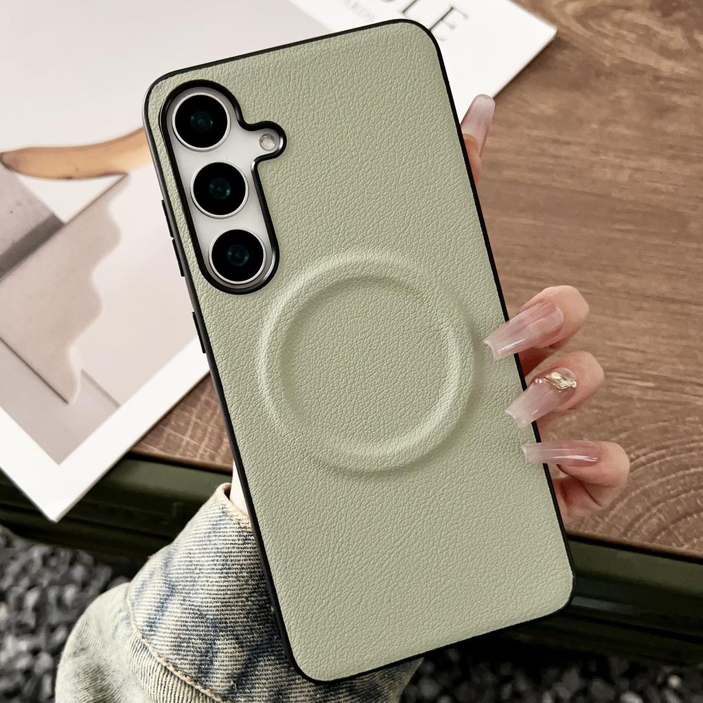 For Samsung Galaxy S25+ Magnetic Case PU + TPU Phone Back Cover