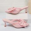 Plus Size Fairy Wind Cool Drag Girls Spring and Summer Pointed Bow Cutout High Heel Half Wrapped Slippers