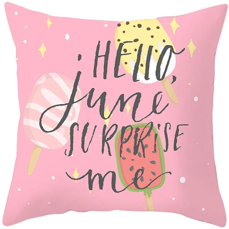 Tropical Style Fruit Cactus Printed Pillow Case Home Decor for Sofa Office Polyester Throw Pillow Cover Decorative Cushion Cover