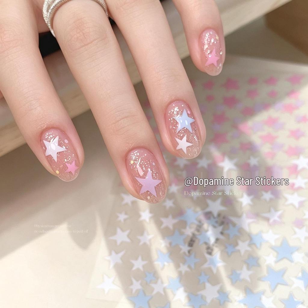 3D Waterproof Hollow Star Nail Stickers for Sweet & Cool Style