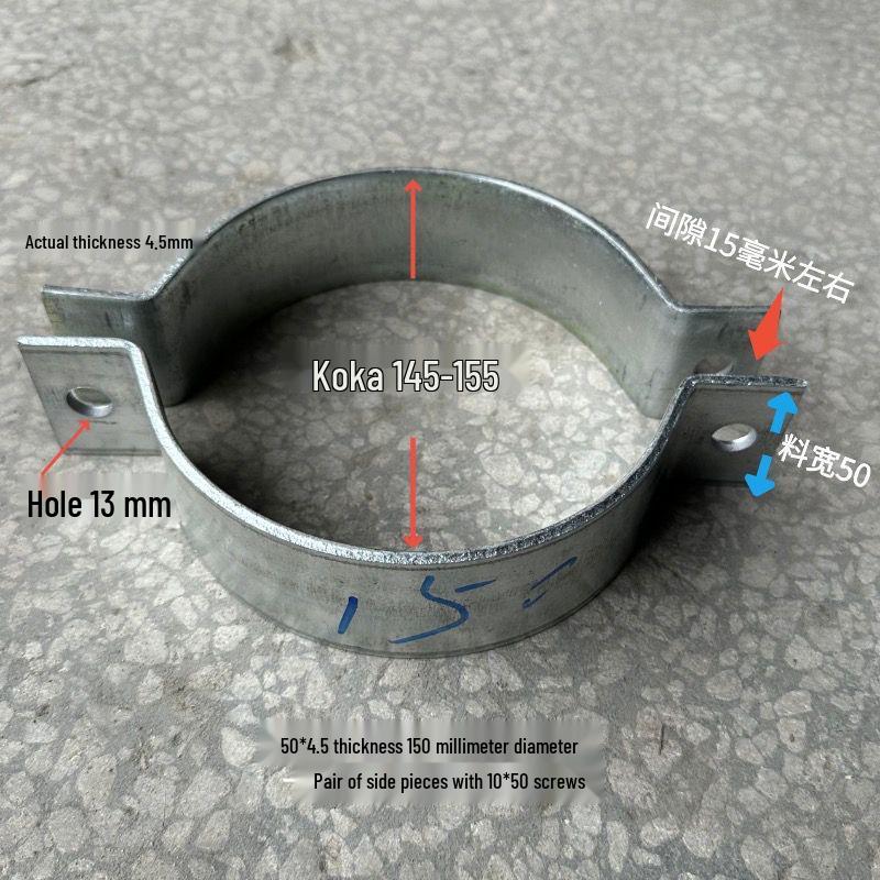 Abrazadera de Mástil y Cable de Viento Semicircular de Servicio Pesado para Postes de Cemento