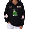 Women's Casual Christmas Print Long Sleeve Hoodie Sweatshirt for Holiday Wear