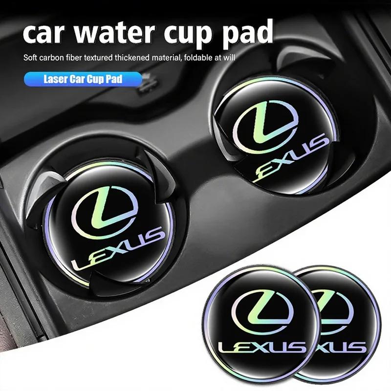 WQB1 2Pcs Car Water Cup Mat Auto Interior Storage Pad Accessories For Lexus F SPORT ES RX NX LS UX LM LX GX LC RZ IS CT GS RC HS LBX