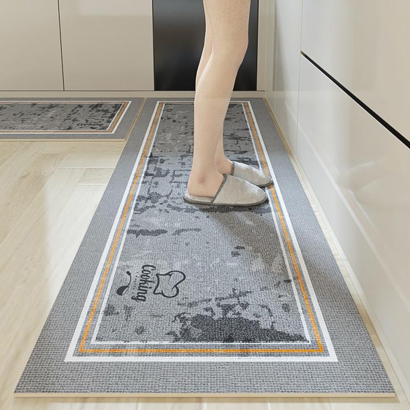 Kitchen Floor Mat Pvc Waterproof Leather Carpet Dirt-resistant Carpets Long Foot Mats Non-slip Oil-proof Modern Home Decor Rug