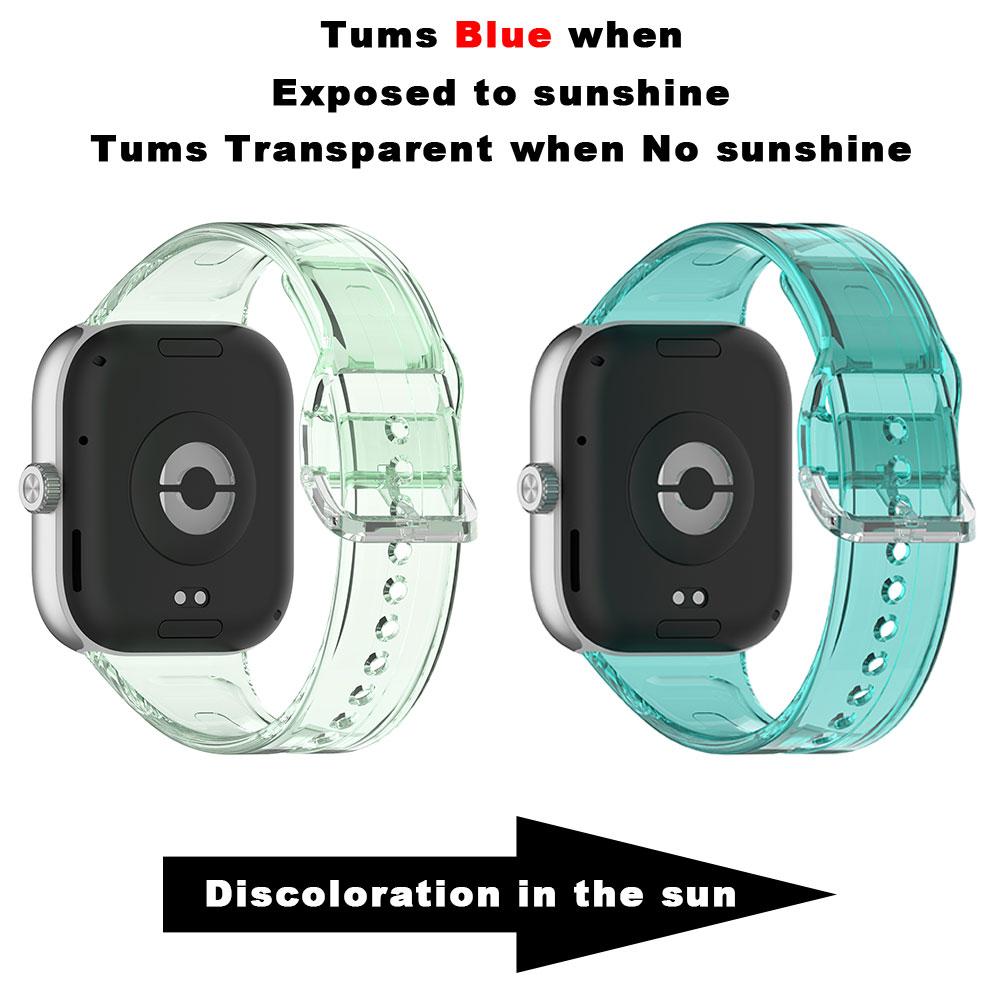 

Силиконовый ремешок для часов Xiaomi Mi Band 9 Pro 8Pro Прозрачный ремешок, меняющий цвет на солнце, для Redmi Watch 5 4 Браслет Наручный ремешок For Redmi Watch 4