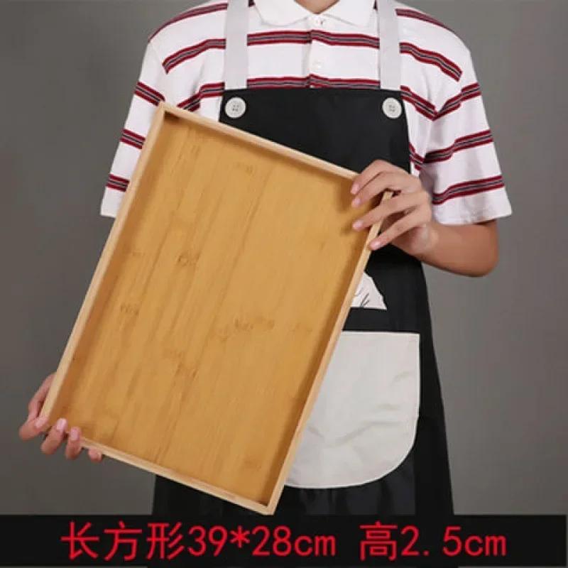 Wooden Bamboo Serving Tray Tea Cup Saucer Trays Fruit Plate Storage Pallet Plate Decoration Japanese Food Rectangular Plate